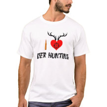 I Love Deer Hunting - Heart Target Bullet Graphiic