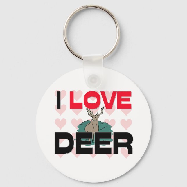I Love Deer Keychain (Front)