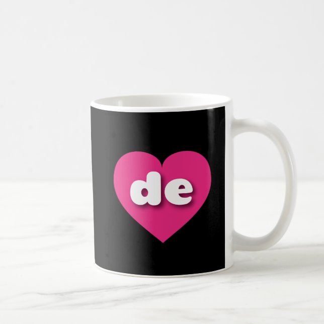 I love Delaware - de hot pink heart Coffee Mug (Right)