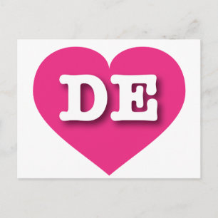 I love Delaware - DE hot pink heart Postcard