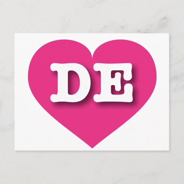 I love Delaware - DE hot pink heart Postcard (Front)