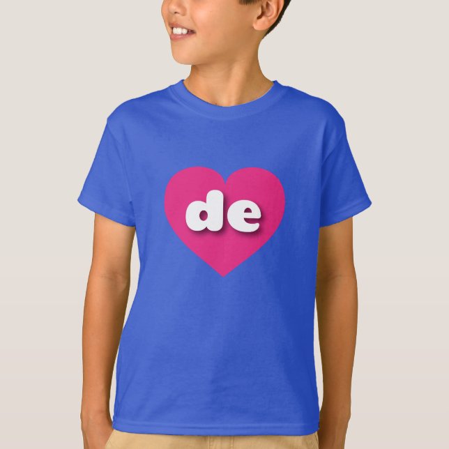 I love Delaware - de hot pink heart T-Shirt (Front)