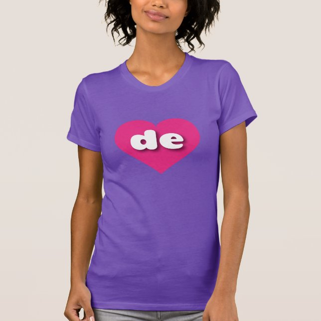 I love Delaware - de hot pink heart T-Shirt (Front)