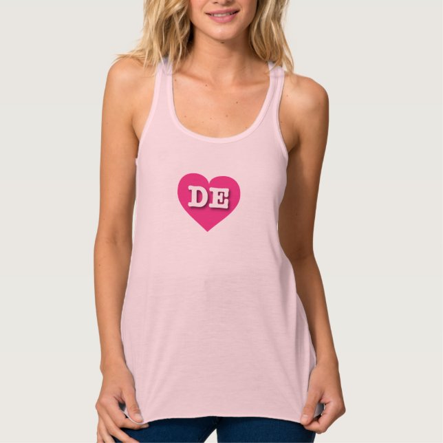 I love Delaware - DE hot pink heart Tank Top (Front)