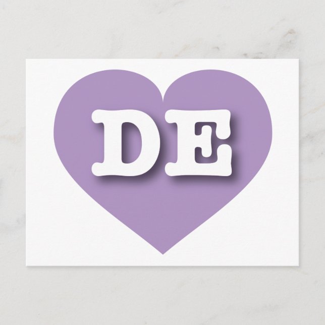 I love Delaware - DE lavender heart Postcard (Front)