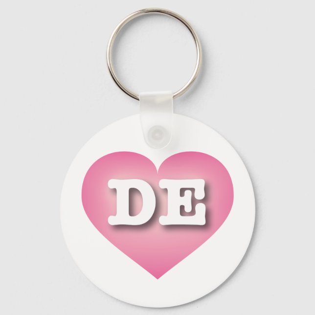 I love Delaware - DE pink fade heart Keychain (Front)