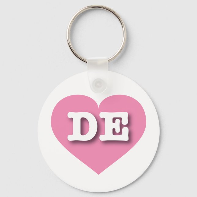 I love Delaware - DE pink heart Keychain (Front)