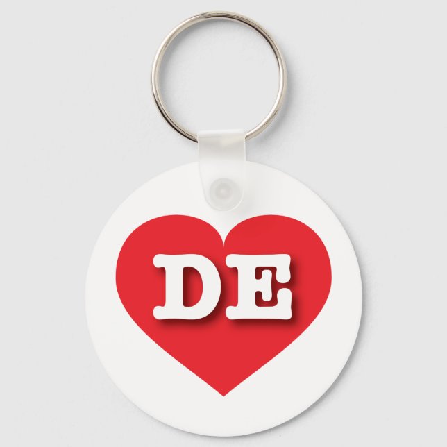 I love Delaware - DE red heart Keychain (Front)