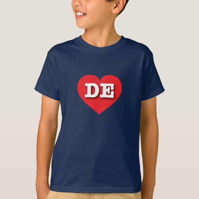 I love Delaware - DE red heart T-Shirt (Front)