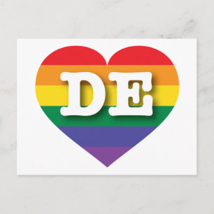 I Love Delaware Rainbow Heart Postcard