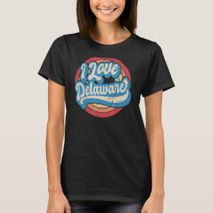 I Love Delaware State - Retro Vintage Style T-Shirt