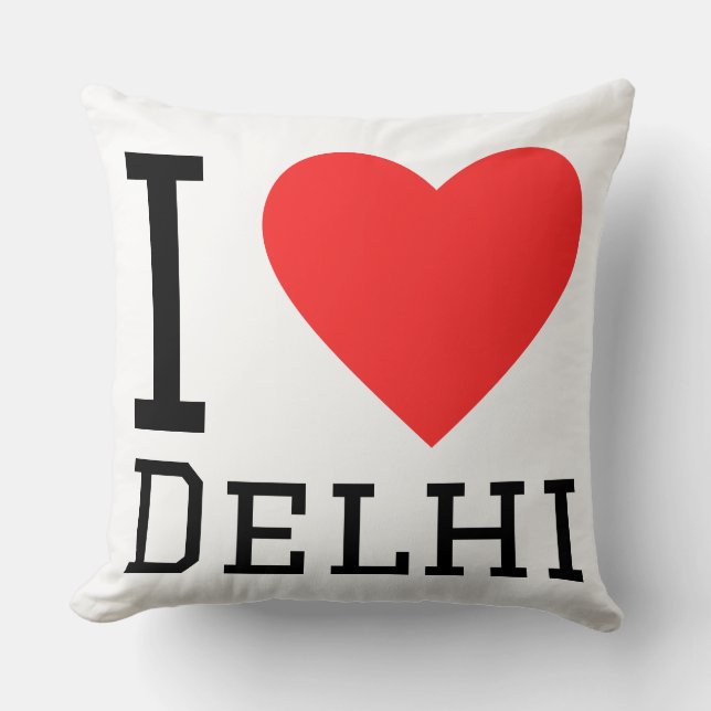 I love Delhi  Throw Pillow (Front)