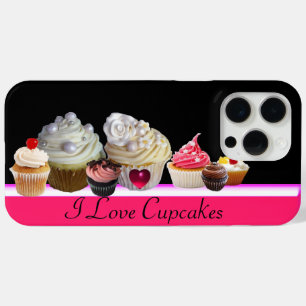 I LOVE DELICIOUS CUPCAKES Pink,Fuchsia White iPhone 15 Pro Max Case