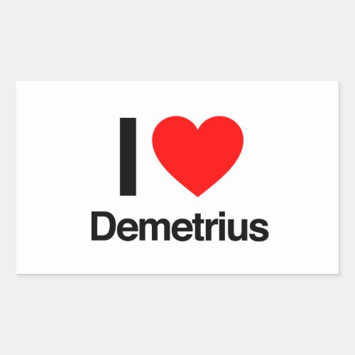 i love demetrius rectangular sticker