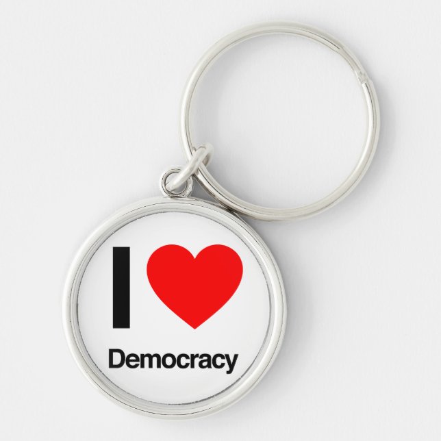 I Love Democracy Keychain (Front)
