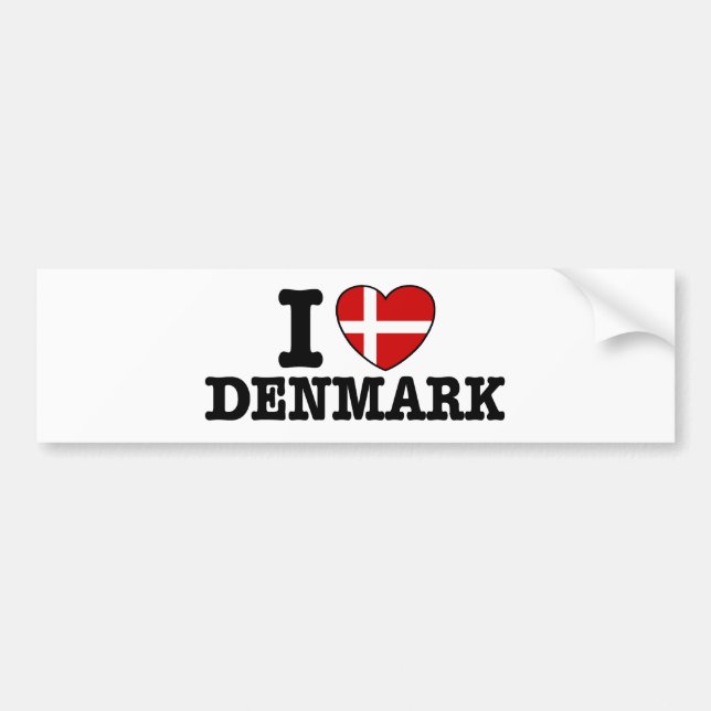 I Love Denmark Bumper Sticker (Front)