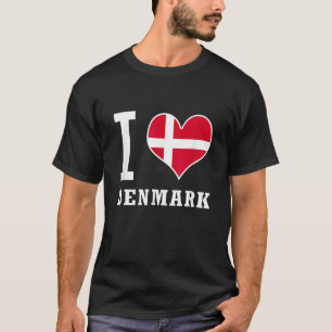 I Love Denmark Jeg Elsker Danmark T-Shirt