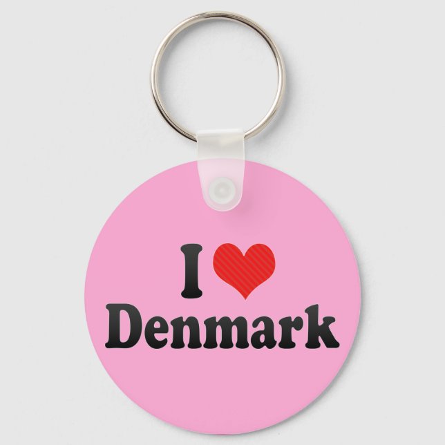 I Love Denmark Keychain (Front)