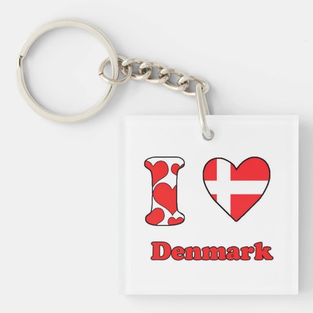 I love Denmark Keychain (Front)