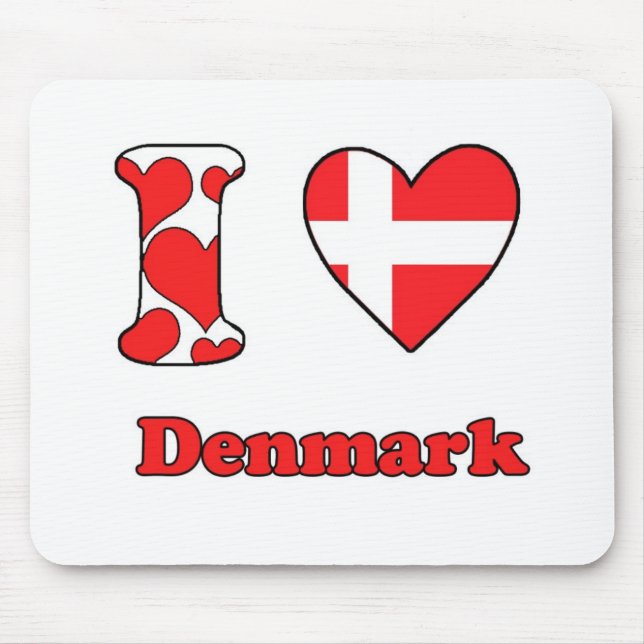 I love Denmark Mouse Pad (Front)