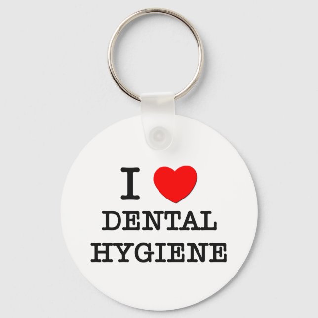 I Love Dental Hygiene Keychain (Front)