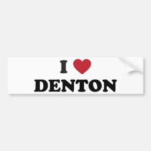 I Love Denton Texas Bumper Sticker