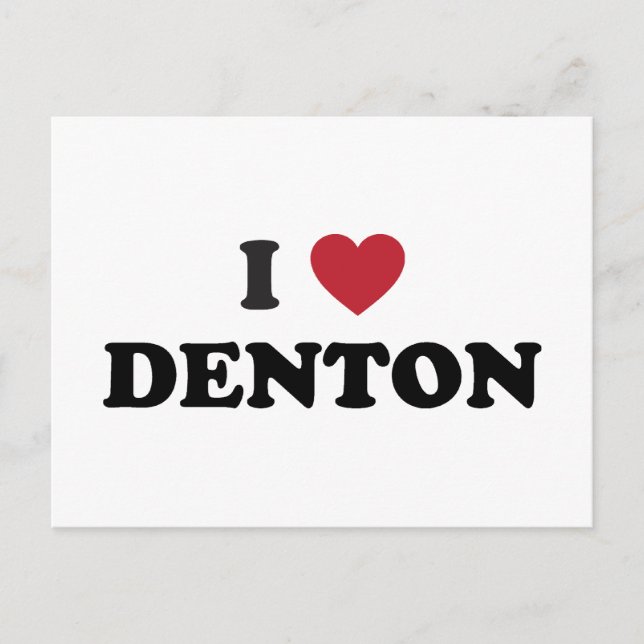I Love Denton Texas Postcard (Front)