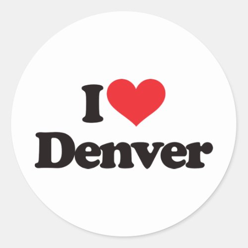 I Love Denver Classic Round Sticker