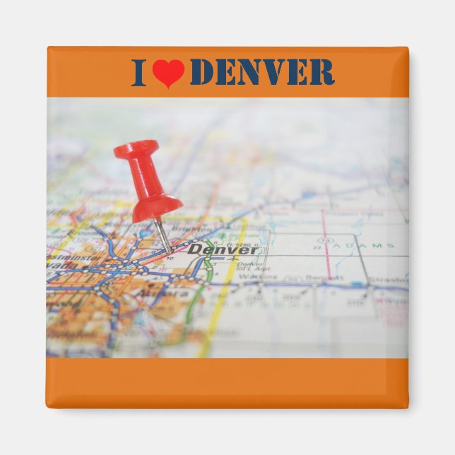 I Love Denver Map Magnet (Front)
