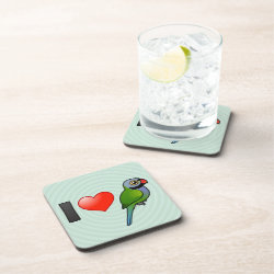 I Love Derbyan Parakeets Beverage Coaster