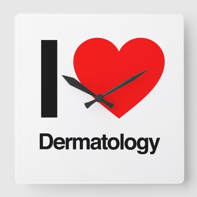 i love dermatology square wall clock (Front)