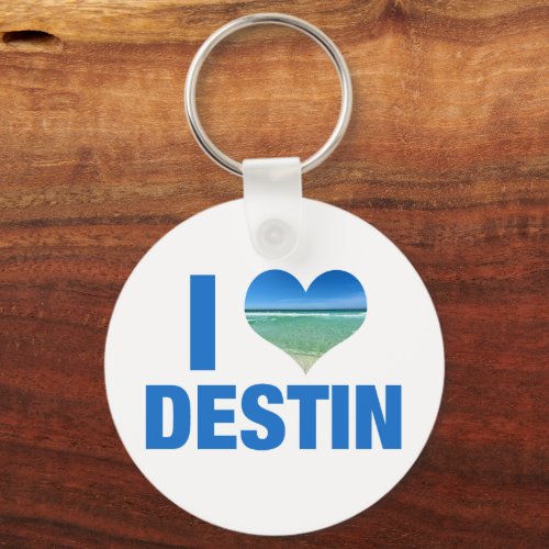 I Love Destin Florida Beach Keychain