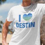 I Love Destin Florida Beach Vacation T-Shirt<br><div class="desc">I love Destin Florida trip t-shirt with a cute heart shaped photo of the ocean seaside. Beautiful coastal waters make me happy on summer vacation.</div>