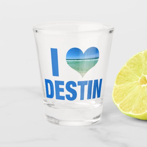 I Love Destin Florida Cute Beach Trip Keepsake Shot Glass