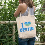 I Love Destin Florida Cute Beach Vacation Tote Bag<br><div class="desc">I love Destin Florida tote bag with a cute heart shaped photo of the ocean seaside. Beautiful coastal waters make me happy on summer vacation. A cute keepsake gift.</div>