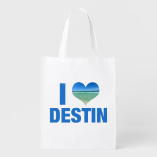 I Love Destin Florida Grocery Bag