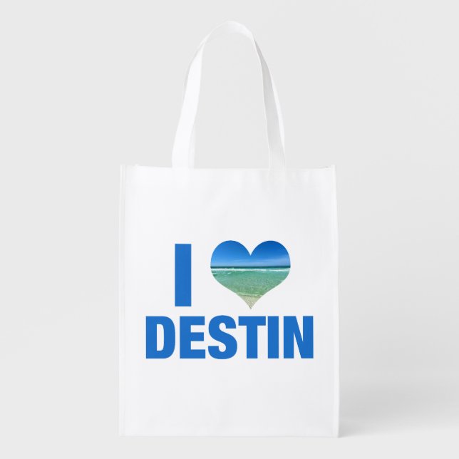 I Love Destin Florida Grocery Bag (Front)
