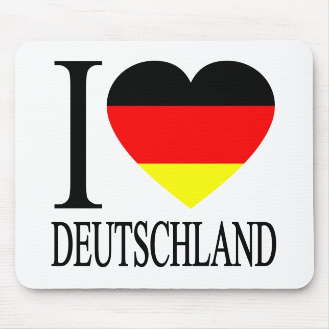 I Love Deutschland Germany German Flag Heart Mouse Pad (Front)
