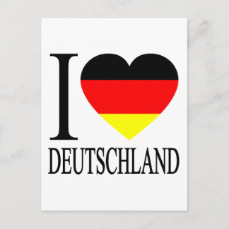I Love Deutschland Germany German Flag Heart Postcard