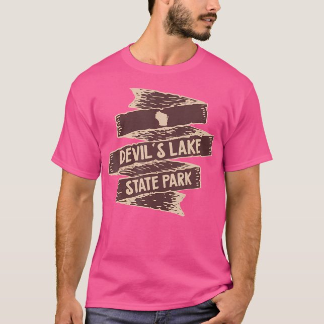 I Love Devils Lake State Park Wisconsin Wi Hiking T-Shirt (Front)