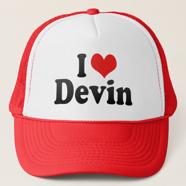 I Love Devin Trucker Hat (Front)