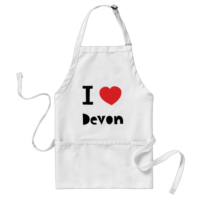 I love Devon Adult Apron (Front)