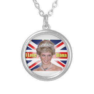 'I Love Diana' HRH Princess Diana Silver Plated Necklace