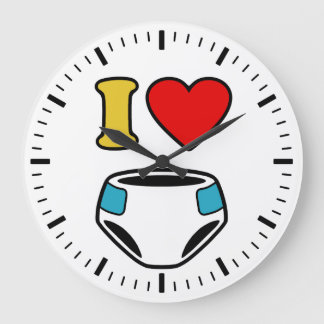 I LOVE DIAPERS LARGE CLOCK
