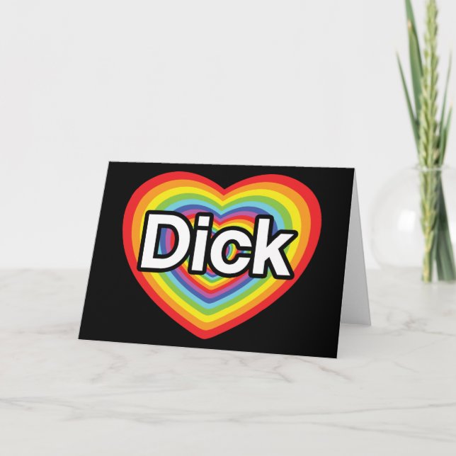I love Dick: rainbow heart Holiday Card (Front)