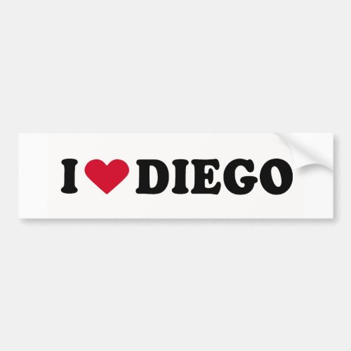 I LOVE DIEGO BUMPER STICKER