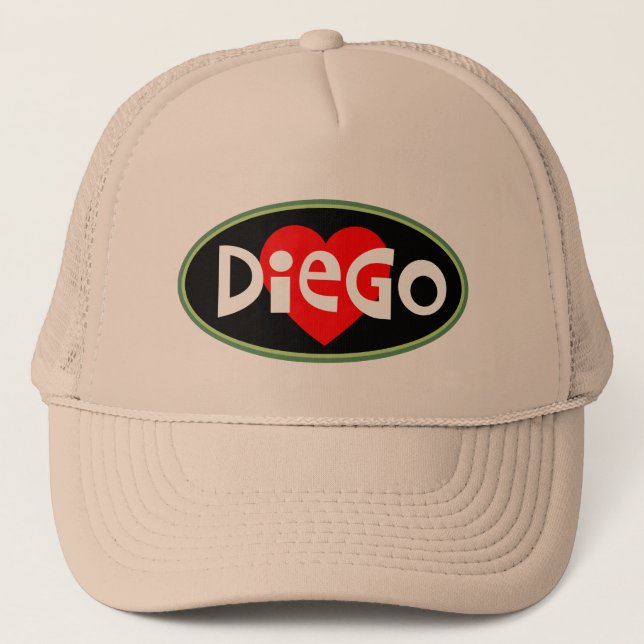 I Love DIEGO Trucker Hat (Front)