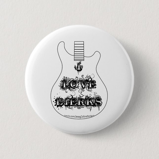I Love Dierks (Guitar) Pinback Button (Front)