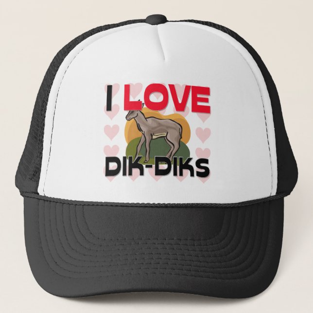 I Love Dik-Diks Trucker Hat (Front)