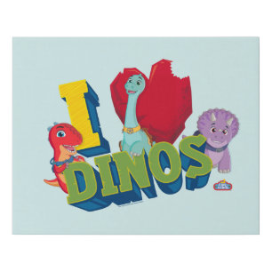 I Love Dinos Dino Ranch Faux Canvas Print